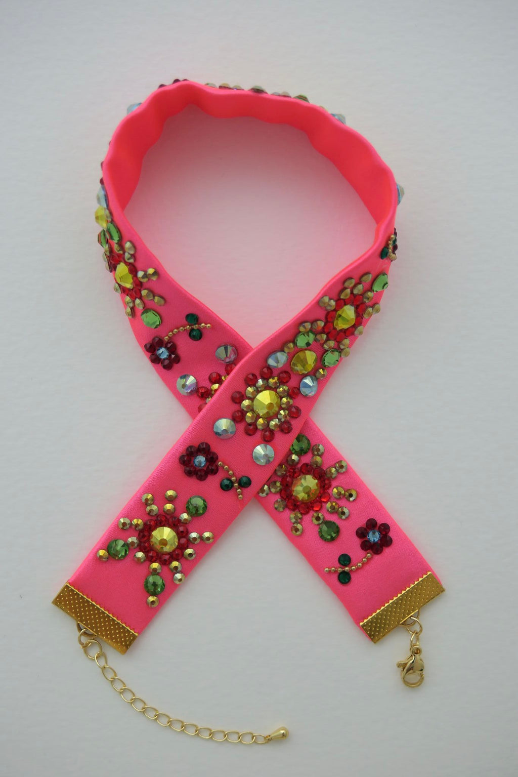 Sweet Meadows Pink Satin Choker