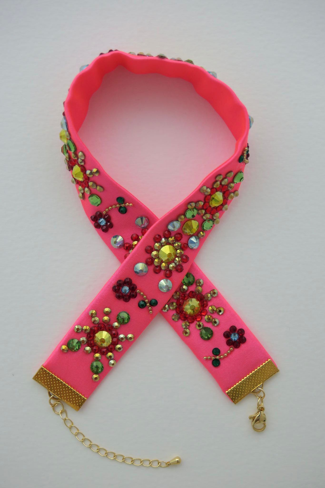 Sweet Meadows Pink Satin Choker